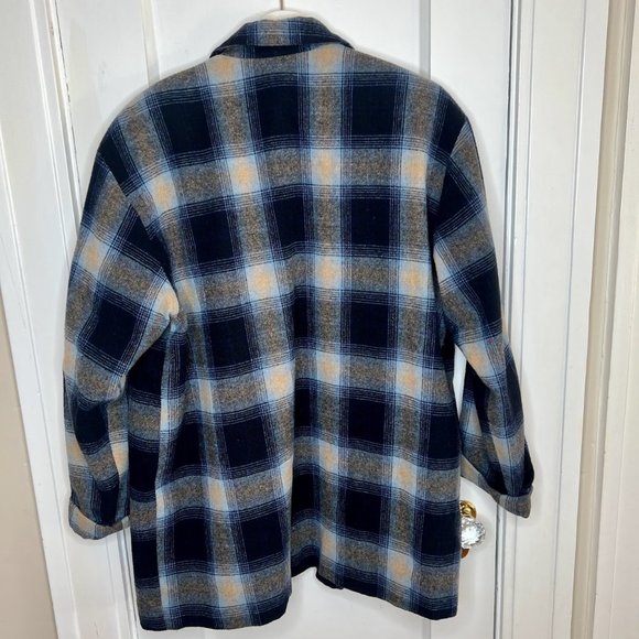 Vintage Wool Plaid Field Jacket with Fringe  - L - New Frontier - Picture 2 of 7
